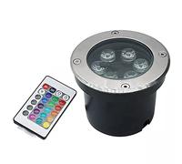WZYJLyds RGB 6W Spot LED Exterieur Encastrable Changement de Couleur Spots Encastrables Au Sol Imperméable avec Contrôleur IR 24 Touches, Luminosité Réglable (Tension : AC 12V)