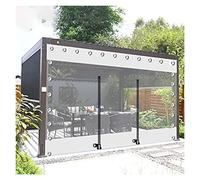 WZYJLyds Rideaux de Bâche Imperméables Transparents Extérieurs, Bâche en PVC avec Fermeture À Glissière, Pergola Patio Porche Panneaux Latéraux de Étanche Claire, avec Œillets