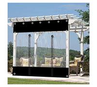 WZYJLyds Rideaux de Bâche Transparents Extérieurs, Bâche Imperméable en PVC de 0,5mm avec Œillets, Pergola Porche Panneaux Latéraux de Bâche Étanche Claire, avec Fermeture Éclair