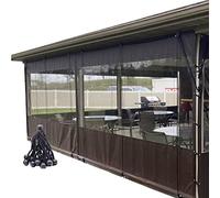 WZYJLyds Rideaux extérieurs résistants aux intempéries d'hiver Personnalisables pergola Panneau latéral Transparent étanche PVC 0,5mm avec œillets pour Gazebo, terrasse, Deck