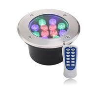 WZYJLyds Spot Submersible Encastrable pour Piscine avec Changement de Couleur RGB Étanche IP68 Gradable Lampe Encastrable Exterieur Color pour Immergé, de Jardin, D'étang(9W,AC12V)