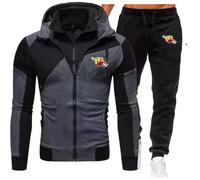 WZYRZ Ensemble de survêtement 2 pièces à capuche pour homme ABARTH, sweat à capuche imprimé en polaire, pantalon de jogging doux, tenues d'automne et d'hiver confortables,A-s