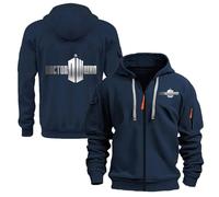 WZYRZ Sweat à capuche avec logo Doctor Who pour homme, veste zippée, pull décontracté à manches longues, avec poches, collection automne 2025,E-l