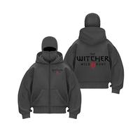 WZYRZ Sweat à Capuche Double épaisseur pour Homme, modèle Witcher, avec Fermeture éclair, Doublure Polaire, Demi-Zip, résistant, idéal pour l'hiver,D-l