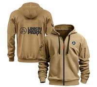 WZYRZ Sweat à capuche imprimé Linkin Park pour homme, veste confortable, fermeture éclair complète, vêtements de sport, sweat à capuche, hauts à manches longues,E-x_l