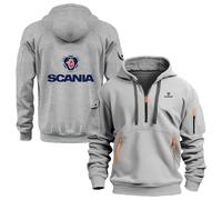 WZYRZ Sweat à capuche pour homme, haut d'extérieur pour SCANIA, pulls molletonnés, vêtements de sport à manches longues, manteau d'entraînement à demi-fermeture éclair, veste,F-x_l