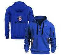 WZYRZ Sweat à capuche pour homme, haut d'extérieur pour SCANIA, pulls molletonnés, vêtements de sport à manches longues, manteau d'entraînement à demi-fermeture éclair, veste,B-4x_l