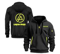 WZYRZ Sweats à capuche pour hommes Vestes de sport pour Linkin Park Sweats à manches longues Printemps Automne Manteau Demi-zip Sweat à capuche Pull Survêtement Imprimé,H-x_l