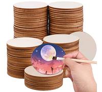 WZYTEU 40Pcs Disque en Bois,10 cm Rondin de Bois Non Finis avec 2.5 mm d’Épaisseur pour l'artisanat de Bricolage Pyrogravure Peinture Dessous de Verre