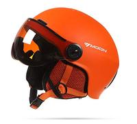 WZYU Casque De Ski, Casque De Snowboard pour Sports De Plein Air, Forme Intégrée, Certification PC + EPS CE, Tour De Taille Réglable, Confortable Et Chaud, pour Adultes Et Hommes,Orange,M