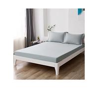 Wzywai Drap Housse 120x190/200cm Drap de lit 100% Coton Bonnet Elastique 15cm pour Matelas Mince Protege Matelas Housse Matelas 1 Personne Fitted Sheet (Color : Graey A, Size : 120x190cm)