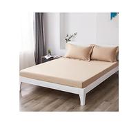 Wzywai Drap Housse 120x190/200cm Drap de lit 100% Coton Bonnet Elastique 15cm pour Matelas Mince Protege Matelas Housse Matelas 1 Personne Fitted Sheet (Color : Khaki, Size : 120x190cm)