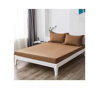Wzywai Drap Housse 120x190/200cm Drap de lit 100% Coton Bonnet Elastique 15cm pour Matelas Mince Protege Matelas Housse Matelas 1 Personne Fitted Sheet (Color : Brown, Size : 120x190cm)
