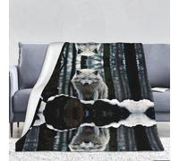WZYWHJ A Lone Wolf Prints Normal 280 g Couverture en flanelle pour canapé, chambre à coucher, lit, chaise, couverture douce et confortable pour femme 167,6 x 228,6 cm