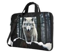 WZYWHJ A Lone Wolf Prints Sac à bandoulière ultra-mince pour ordinateur portable Accessoires informatiques doux antichoc pour ordinateurs portables, Noir , 13 inch