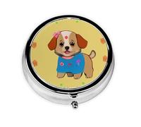 WZYWHJ Adorable boîte à médicaments circulaire avec compartiments Motif chien