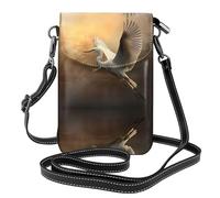 WZYWHJ An Egret takes flight Sac à bandoulière en cuir imprimé pour téléphone portable - Cadeau polyvalent pour femme, marche, camping, shopping et voyage