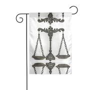 Wzywhj Ancient Balance Impression Drapeau de jardin d'été double face Décoration cour 30,5 x 45,7 cm