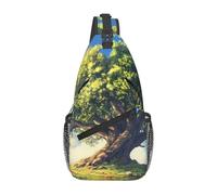 WZYWHJ Ancient Oak Trees Towering Prints Sac à bandoulière décontracté pour homme avec grande capacité de stockage et bandoulière réglable