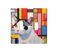 WZYWHJ Angry Cat Plaque murale décorative imprimée 11,4 x 11,4 cm, durable et élégante pour les zones résidentielles et commerciales