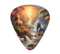 Wzywhj Animal Park Under The Rainbow Printing Lot de 12 médiators pour guitare acoustique et électrique Prise en main facile