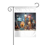 Wzywhj Animation Art Photo Drapeau de jardin d'été Double Face Décoration Cour 30,5 x 45,7 cm