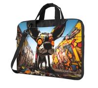 WZYWHJ Art Doodle Dog Printing Sac d'ordinateur portable ultra-fin portable à bandoulière pour ordinateur portable Accessoires informatiques doux antichoc pour ordinateurs portables, Noir , 15.6 inch
