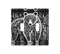 WZYWHJ Asiatique Ours Noir Croquis Imprimé Panneau Thermoplastique pour interrupteur Plaque murale décorative qui n'est pas facilement endommagée