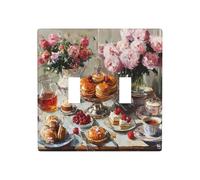 WZYWHJ Assiette murale décorative motif thé de l'après-midi 11,4 x 11,4 cm, durable et élégante pour les zones résidentielles et commerciales