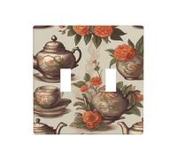 WZYWHJ Assiette murale décorative vintage motif heure du thé, 11,4 x 11,4 cm, durable et élégante pour les zones résidentielles et commerciales