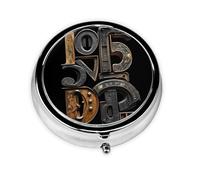 WZYWHJ Attitude Text Printing Boîte à médicaments circulaire de rangement, portable avec compartiments, mini distributeur de pilules