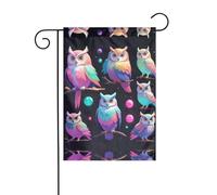 Wzywhj Aurora Hibou Impression Drapeau de Jardin d'été Double Face Décoration Cour 30,5 x 45,7 cm
