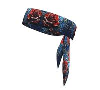 WZYWHJ Bandeau de sport imprimé rose rouge cassé, bandeau pour homme et femme, bandeau pour la course à pied, l'entraînement, le football