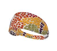WZYWHJ Bandeau doux et absorbant pour entraînement de basket-ball rouge - Accessoire de cheveux idéal pour le yoga, la course à pied, et plus encore ! Motif à pois arc-en-ciel