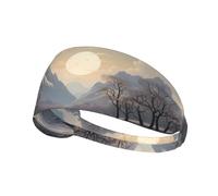 WZYWHJ Bandeau doux et absorbant pour entraînement de basket-ball rouge - Accessoire de cheveux idéal pour le yoga, la course à pied, et plus encore. Imprimé Nordic Silence