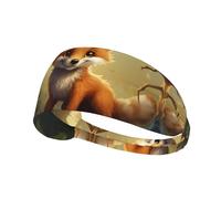 WZYWHJ Bandeau doux et absorbant pour entraînement de basket-ball rouge - Accessoire de cheveux idéal pour le yoga, la course à pied, et plus encore. Impression astucieuse Little Fox