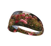 WZYWHJ Bandeau doux et absorbant pour entraînement de basket-ball rouge - Accessoire de cheveux idéal pour le yoga, la course à pied, et plus encore! Belle impression de ferme de roses