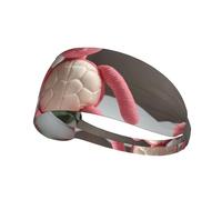 WZYWHJ Bandeau doux et absorbant pour entraînement de basket-ball rouge - Accessoire de cheveux idéal pour le yoga, la course à pied, etc. Poupée tortue rose imprimée