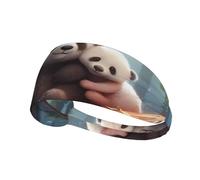 WZYWHJ Bandeau doux et absorbant pour entraînement de basket-ball rouge - Accessoire de cheveux idéal pour le yoga, la course à pied, etc. Panda mignon (1) imprimé