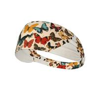 WZYWHJ Bandeau doux et absorbant pour entraînement de basket-ball rouge - Accessoire de cheveux idéal pour le yoga, la course à pied, et plus encore. Motif papillon et cœur