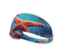 WZYWHJ Bandeau doux et absorbant pour entraînement de basket-ball rouge - Accessoire de cheveux idéal pour le yoga, la course à pied, et plus encore! Belle étoile de mer imprimée
