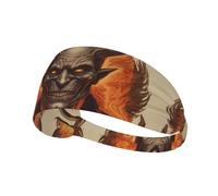 WZYWHJ Bandeau doux et absorbant pour entraînement de basket-ball rouge - Accessoire de cheveux idéal pour le yoga, la course à pied, et plus encore! Impression Diable brûlant