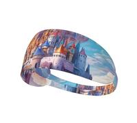 WZYWHJ Bandeau doux et absorbant pour entraînement de basket-ball rouge - Accessoire de cheveux idéal pour le yoga, la course à pied, et plus encore ! Château de cristal de luxe imprimé
