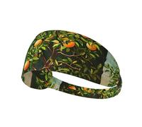 WZYWHJ Bandeau doux et absorbant pour entraînement de basket-ball rouge - Accessoire de cheveux idéal pour le yoga, la course à pied, et plus encore. Image d'arbre fruitier de la passion