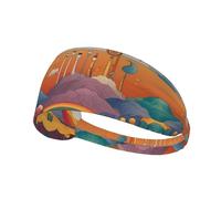 WZYWHJ Bandeau doux et absorbant pour entraînement de basket-ball rouge - Accessoire de cheveux idéal pour le yoga, la course à pied, etc. Image arc-en-ciel étrange