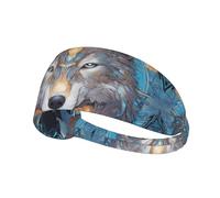 WZYWHJ Bandeau doux et absorbant pour entraînement de basket-ball rouge - Accessoire de cheveux idéal pour le yoga, la course à pied, et plus encore. Imprimé loup féroce