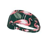 WZYWHJ Bandeau doux et absorbant pour entraînement de basket-ball rouge - Accessoire de cheveux idéal pour le yoga, la course à pied, et plus encore. Image flamant rose