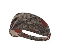 WZYWHJ Bandeau doux et absorbant pour entraînement de basket-ball rouge - Accessoire de cheveux idéal pour le yoga, la course à pied, et plus encore. Imprimé loup géant féroce