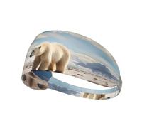 WZYWHJ Bandeau doux et absorbant pour entraînement de basket-ball rouge - Accessoire de cheveux idéal pour le yoga, la course à pied, et plus encore ! Ours polaire debout. Imprimé