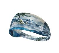 WZYWHJ Bandeau doux et absorbant pour entraînement de basket-ball rouge - Accessoire de cheveux idéal pour le yoga, la course à pied, et plus encore. Image de glace et de neige